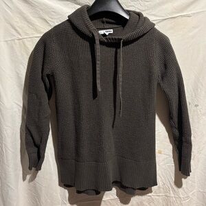 Sonoma Women's Dark Green Waffle Knit Crewneck Hoodie